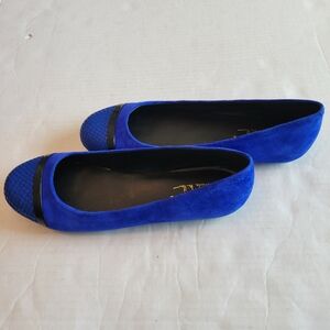 Nicole Miller Artelier Grace 2 Royal Blue Suede Ballet Flats Ladies 6M